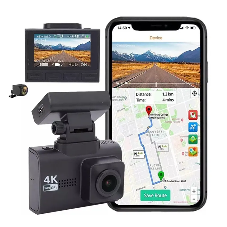 Deuol Dash Cam Ar gyfer Car